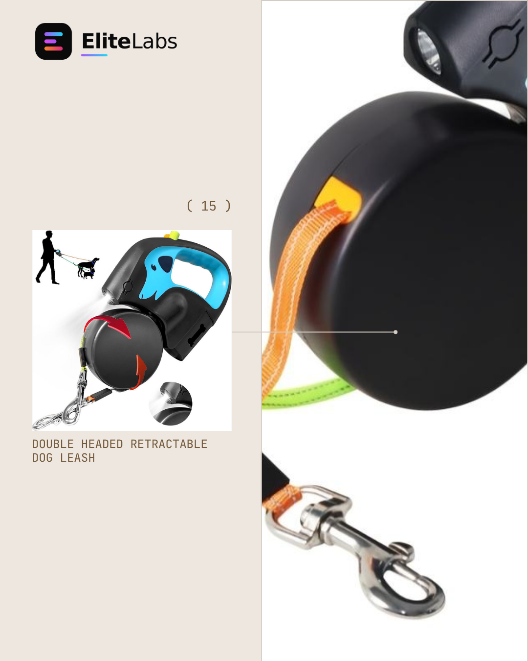 DOUBLE HEADED RETRACTABLE
DOG LEASH